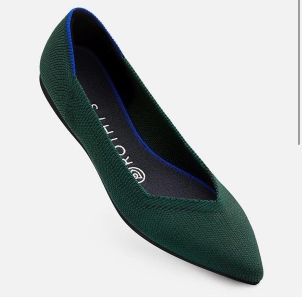 Rothy's Forest Green Pointed Flats